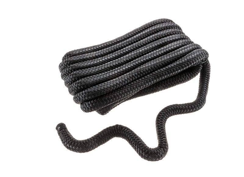 Seachoice Double-Braid Nylon Dock Line w/Eye Splice, Pre-Shrunk, Heat Stabilized, 3/4 in. X 25 Ft., Black - Image 1